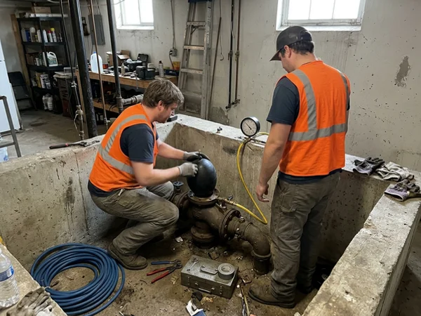 Backflow test on both flaps of a dual flapper valve