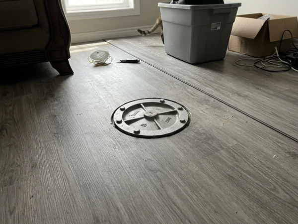 Finished install with a flush bolt-down inspection cover